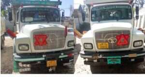 Newa Police seizes four dumpers in illegal mining crackdown, FIR registered