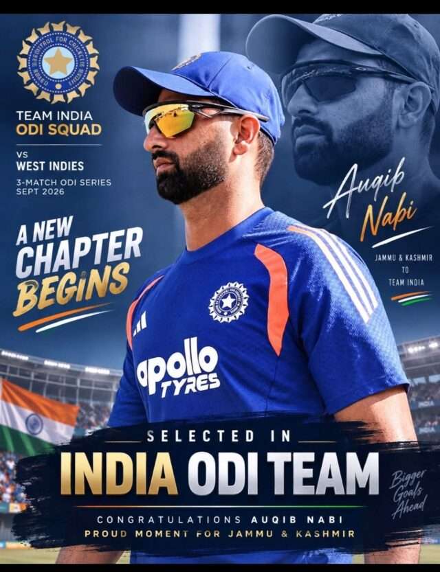 J&K seamer Auqib Nabi earns maiden India ODI call-up for West Indies series
