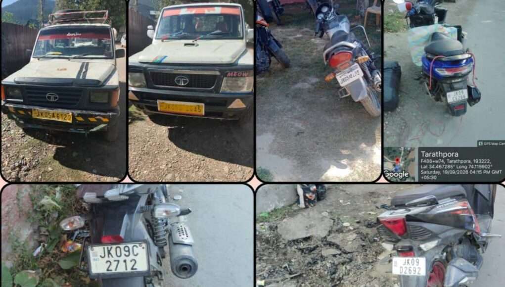Handwara Police seize 10 vehicles carrying illegal minerals, challan 13 others Handwara Police seize 10 vehicles carrying illegal minerals, challan 13 others