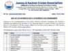 JKCA announces 15-member J&K U-19 squad for T20 Tournament