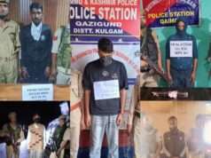 Drug network hit across South Kashmir, five arrested with over 13 Kg ganja, heroin, cannabisÂ