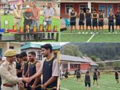 16 teams battle for honours as Ganderbal Police kicks off Volleyball Tournament at Gund