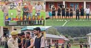 16 teams battle for honours as Ganderbal Police kicks off Volleyball Tournament at Gund