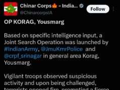 Terrorist neutralised in fierce gunfight in Budgam; joint forces continue search operation