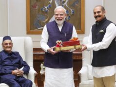 Dr Karan Singh, Vikramaditya Singh call on PM Narendra Modi