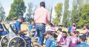 Sheikh Zaid hits unbeaten 110 in wheelchair cricket match at Baramulla