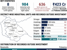 6 of 8 Kashmir DICs have recorded no outside investment: RTI