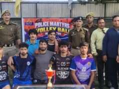 Shopian Police organise Volleyball Tournament to honour martyrs, promote youth engagement through sports