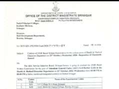 Classwork suspended in six Srinagar colleges on Oct 21 for JKSSB written examination