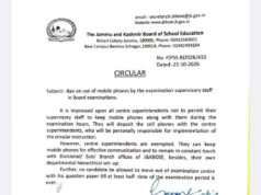 JKBOSE bans mobile phones for examination supervisory staff, centre superintendents exempted