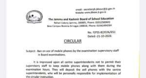 JKBOSE bans mobile phones for examination supervisory staff, centre superintendents exempted