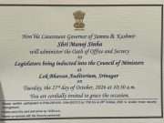 J&K Cabinet expansion on Oct 27, new Ministers to take oath at Lok Bhavan in Srinagar