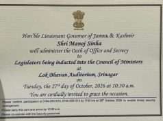 J&K Cabinet expansion on Oct 27, new Ministers to take oath at Lok Bhavan in Srinagar