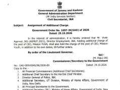 Vivek Agarwal given additional charge of CEO, Mission Youth J&K