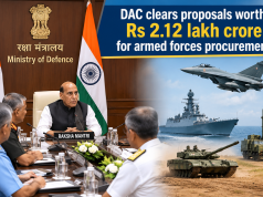 DAC clears proposals worth Rs 2.12 lakh crore for armed forces procurement