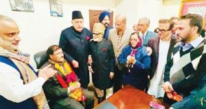 Party functionaries congratulate Mubarak Gul for senior leadership role