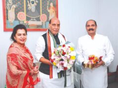 Vikramaditya Singh pays courtesy visit to Rajnath Singh